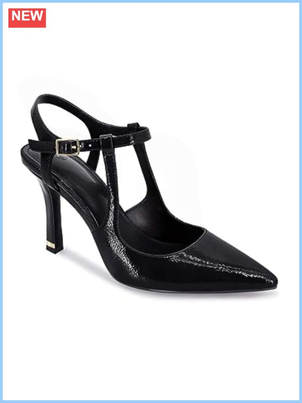 Patent Leather Pointed Toe Ankle Strap Stiletto Pumps